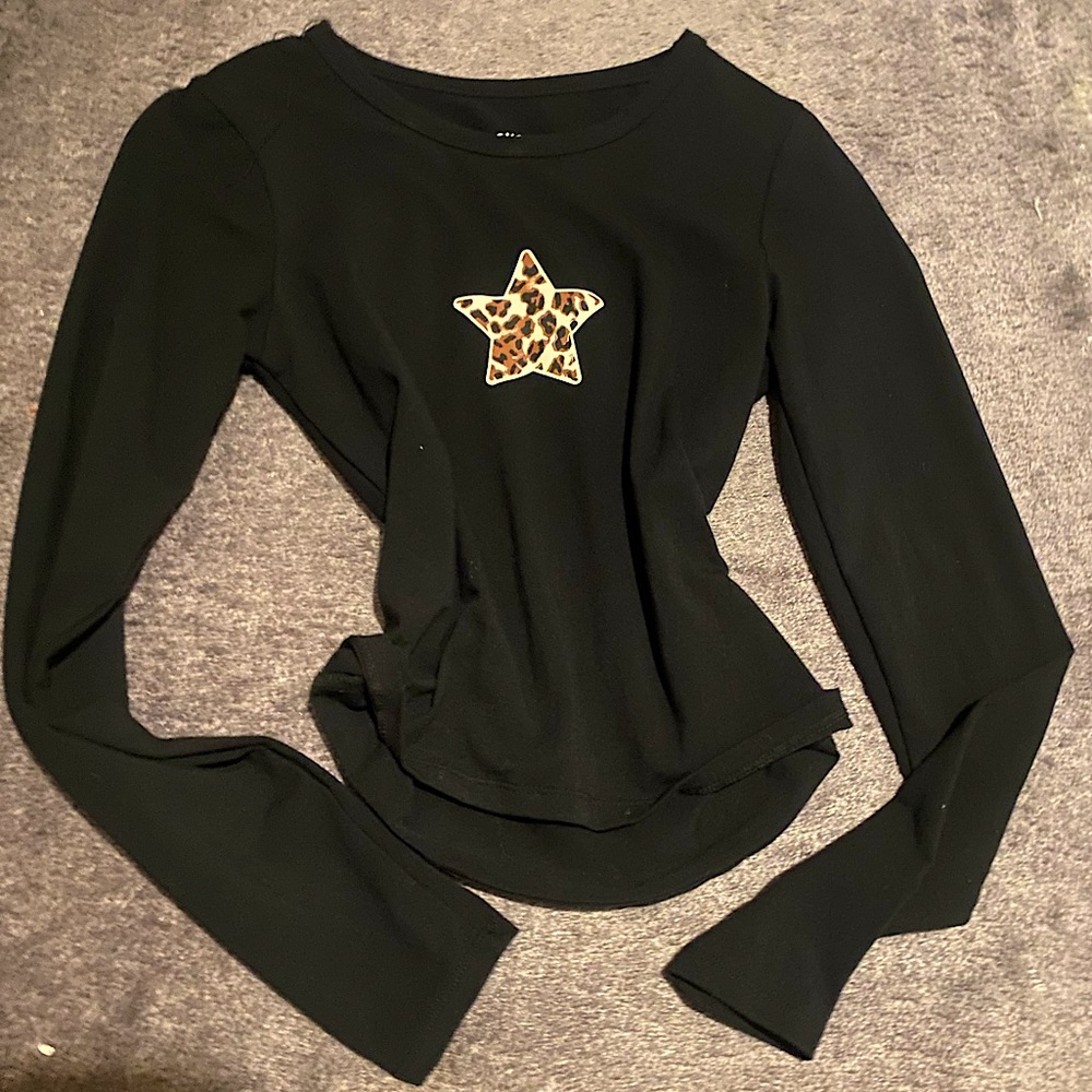 cheetah print star graphic seriously soft long sleeve